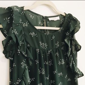 Loft mixed media blouse top